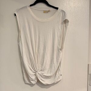Zella White Twist-Front Muscle Tee